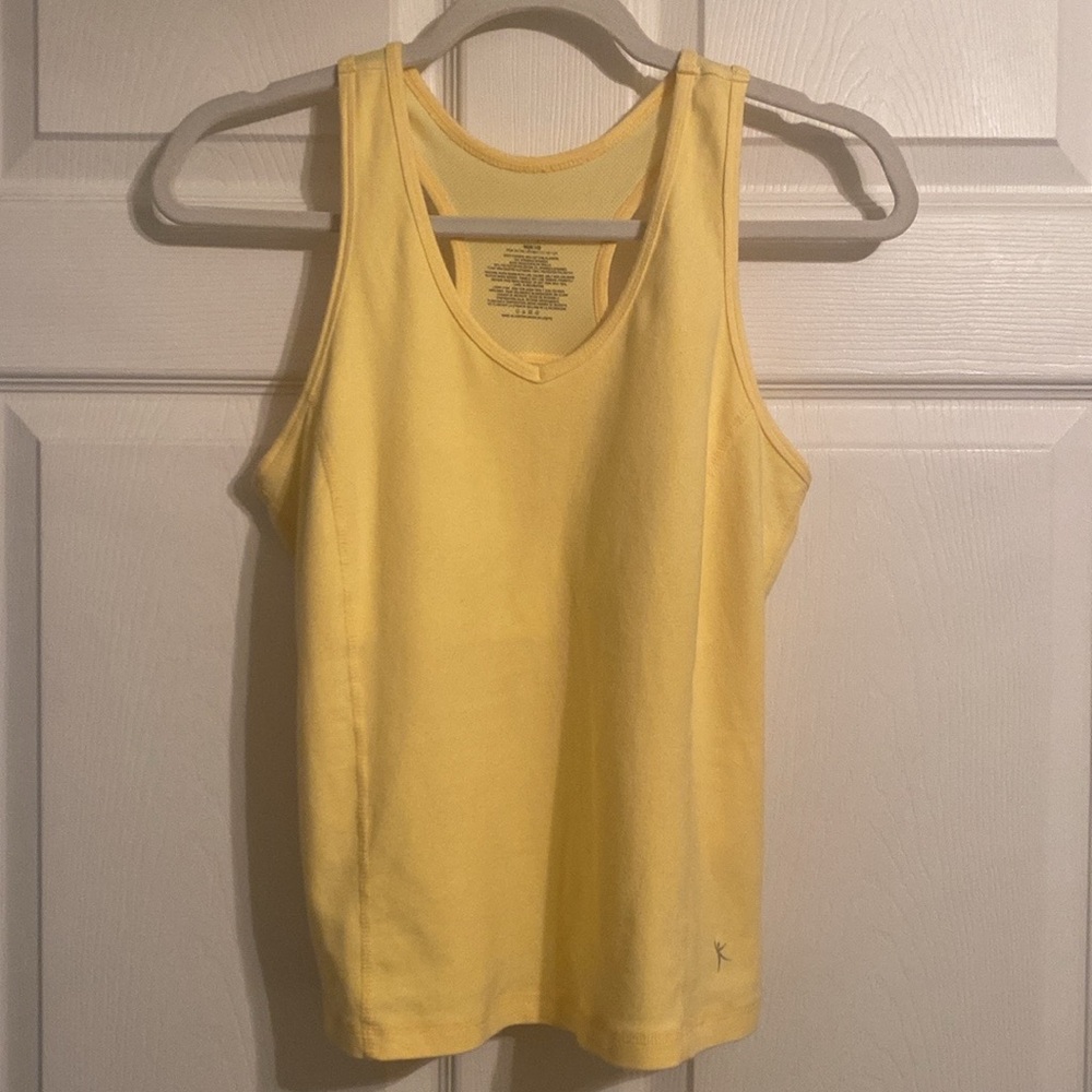 Danskin Now Yellow Racerback Top w/ shelf bra